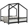 Cama Individual | Estructura De Cama Para Niños Madera De Pino Negro 80x160 Cm Cfw228250