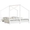 Cama Individual | Estructura De Cama Para Niños Madera Pino Blanco 2x(90x190) Cm Cfw647106