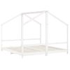 Cama Individual | Estructura De Cama Para Niños Madera Pino Blanco 2x(90x190) Cm Cfw647106