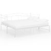 Cama Para Adultos | Estructura De Sofá Cama Extraíble De Metal Blanco 90x200 Cm Cfw19375