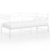 Cama Para Adultos | Estructura De Sofá Cama Extraíble De Metal Blanco 90x200 Cm Cfw19375