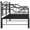 Cama Para Adultos | Estructura De Sofá Cama Extraíble De Metal Negro 90x200 Cm Cfw56524