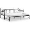 Cama Para Adultos | Estructura De Sofá Cama Extraíble De Metal Negro 90x200 Cm Cfw42036