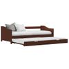 Cama Para Adultos | Estructura De Sofá Cama Madera De Pino Marrón 90x200 Cm Cfw602368