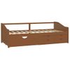 Sofá Cama | Cama Para Adultos 3 Plazas Cajones Pino Macizo Marrón Miel 90x200 Cm Cfw94629