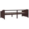 Sofá Cama | Cama Para Adultos 3 Plazas Madera Maciza Pino Marrón Oscuro 90x200 Cm Cfw55745