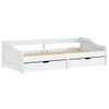 Sofá Cama | Cama Para Adultos Con 2 Cajones Madera Maciza Pino Blanca Irun 90x200cm Cfw448971