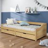 Sofá Cama | Cama Para Adultos Con 2 Cajones Madera Maciza Pino Irun 90x200cm Cfw714719