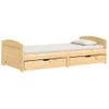 Sofá Cama | Cama Para Adultos Con 2 Cajones Madera Maciza Pino Irun 90x200cm Cfw142276