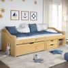 Sofá Cama | Cama Para Adultos Con 3 Cajones Madera Maciza Pino Irun 90x200cm Cfw426967