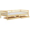 Sofá Cama | Cama Para Adultos Con Cajones Madera De Pino Maciza 90x200 Cm Cfw95025