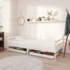 Sofá Cama | Cama Para Adultos Con Cajones Madera De Pino Maciza Blanco 90x200 Cm Cfw95380