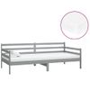 Sofá Cama | Cama Para Adultos Con Colchón Madera De Pino Maciza Gris 90x200 Cm Cfw94633