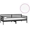 Sofá Cama | Cama Para Adultos Con Colchón Madera De Pino Maciza Negro 90x200 Cm Cfw84316