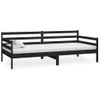 Sofá Cama | Cama Para Adultos Con Colchón Madera De Pino Maciza Negro 90x200 Cm Cfw84316