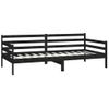 Sofá Cama | Cama Para Adultos Con Colchón Madera De Pino Maciza Negro 90x200 Cm Cfw84316