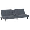 Sofá Cama | Sofá De Salón | Sofá De Descanso Con Portavasos Terciopelo Gris Oscuro Cfw79834