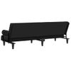 Sofá Cama | Sofá De Salón | Sofá De Descanso Con Reposabrazos Terciopelo Negro Cfw85862