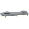 Sofá Cama De 2 Plazas Moderno | Cama Para Adulto Con Almohadas Y Taburete Tela Gris Claro Cfw26831