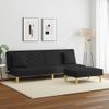 Sofá Cama De 2 Plazas Moderno | Cama Para Adulto Con Almohadas Y Taburete Tela Negro Cfw28671