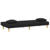 Sofá Cama De 2 Plazas Moderno | Cama Para Adulto Con Almohadas Y Taburete Tela Negro Cfw28671