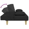 Sofá Cama De 2 Plazas Moderno | Cama Para Adulto Con Almohadas Y Taburete Tela Negro Cfw28671