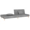 Sofá Cama De 2 Plazas Moderno | Cama Para Adulto Con Dos Almohadas Tela Gris Claro Cfw29176