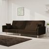 Sofá Cama De 2 Plazas Moderno | Cama Para Adulto Con Dos Almohadas Tela Marrón Oscuro Cfw38786