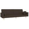 Sofá Cama De 2 Plazas Moderno | Cama Para Adulto Con Dos Almohadas Tela Marrón Oscuro Cfw38786