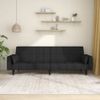 Sofá Cama De 2 Plazas Moderno | Cama Para Adulto Con Dos Almohadas Tela Negro Cfw58591