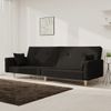 Sofá Cama De 2 Plazas Moderno | Cama Para Adulto Con Dos Almohadas Tela Negro Cfw44068