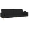 Sofá Cama De 2 Plazas Moderno | Cama Para Adulto Con Dos Almohadas Tela Negro Cfw44068