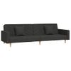 Sofá Cama De 2 Plazas Moderno | Cama Para Adulto Con Dos Almohadas Tela Negro Cfw10549