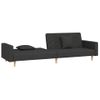 Sofá Cama De 2 Plazas Moderno | Cama Para Adulto Con Dos Almohadas Tela Negro Cfw10549