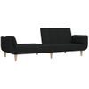 Sofá Cama De 2 Plazas Moderno | Cama Para Adulto Con Dos Almohadas Tela Negro Cfw94134