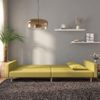 Sofá Cama De 2 Plazas Moderno | Cama Para Adulto Con Dos Almohadas Tela Verde Cfw58673