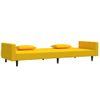 Sofá Cama De 2 Plazas Moderno | Cama Para Adulto Con Dos Almohadas Terciopelo Amarillo Cfw73001