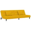 Sofá Cama De 2 Plazas Moderno | Cama Para Adulto Con Dos Almohadas Terciopelo Amarillo Cfw36255