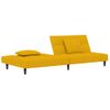 Sofá Cama De 2 Plazas Moderno | Cama Para Adulto Con Dos Almohadas Terciopelo Amarillo Cfw36255