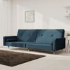 Sofá Cama De 2 Plazas Moderno | Cama Para Adulto Con Dos Almohadas Terciopelo Azul Cfw16932