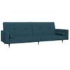 Sofá Cama De 2 Plazas Moderno | Cama Para Adulto Con Dos Almohadas Terciopelo Azul Cfw16932