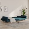 Sofá Cama De 2 Plazas Moderno | Cama Para Adulto Con Dos Almohadas Terciopelo Azul Cfw16932