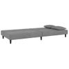 Sofá Cama De 2 Plazas Moderno | Cama Para Adulto Con Dos Almohadas Terciopelo Gris Claro Cfw53068