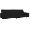 Sofá Cama De 2 Plazas Moderno | Cama Para Adulto Con Dos Almohadas Terciopelo Negro Cfw10063