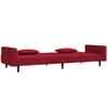 Sofá Cama De 2 Plazas Moderno | Cama Para Adulto Con Dos Almohadas Terciopelo Rojo Tinto Cfw58430