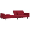 Sofá Cama De 2 Plazas Moderno | Cama Para Adulto Con Dos Almohadas Terciopelo Rojo Tinto Cfw58430