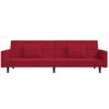 Sofá Cama De 2 Plazas Moderno | Cama Para Adulto Con Dos Almohadas Terciopelo Rojo Tinto Cfw58430