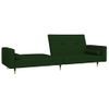 Sofá Cama De 2 Plazas Moderno | Cama Para Adulto Con Dos Almohadas Terciopelo Verde Oscuro Cfw89672