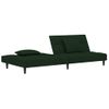 Sofá Cama De 2 Plazas Moderno | Cama Para Adulto Con Dos Almohadas Terciopelo Verde Oscuro Cfw42458