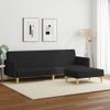 Sofá Cama De 2 Plazas Moderno | Cama Para Adulto Con Taburete Tela Negro Cfw38555